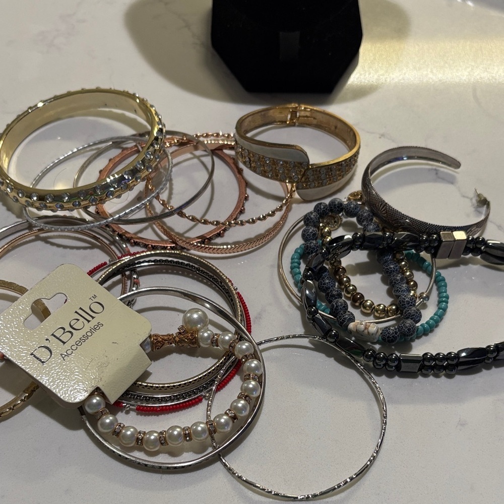 Gold and Silver Bangle Set - Picture 5 of 5